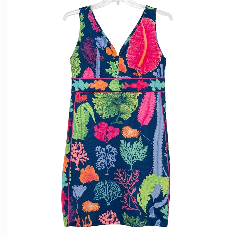 Gretchen Scott Dress Size M "Sea Sway" Vibrant Colors Nautical Resortwear Beachy